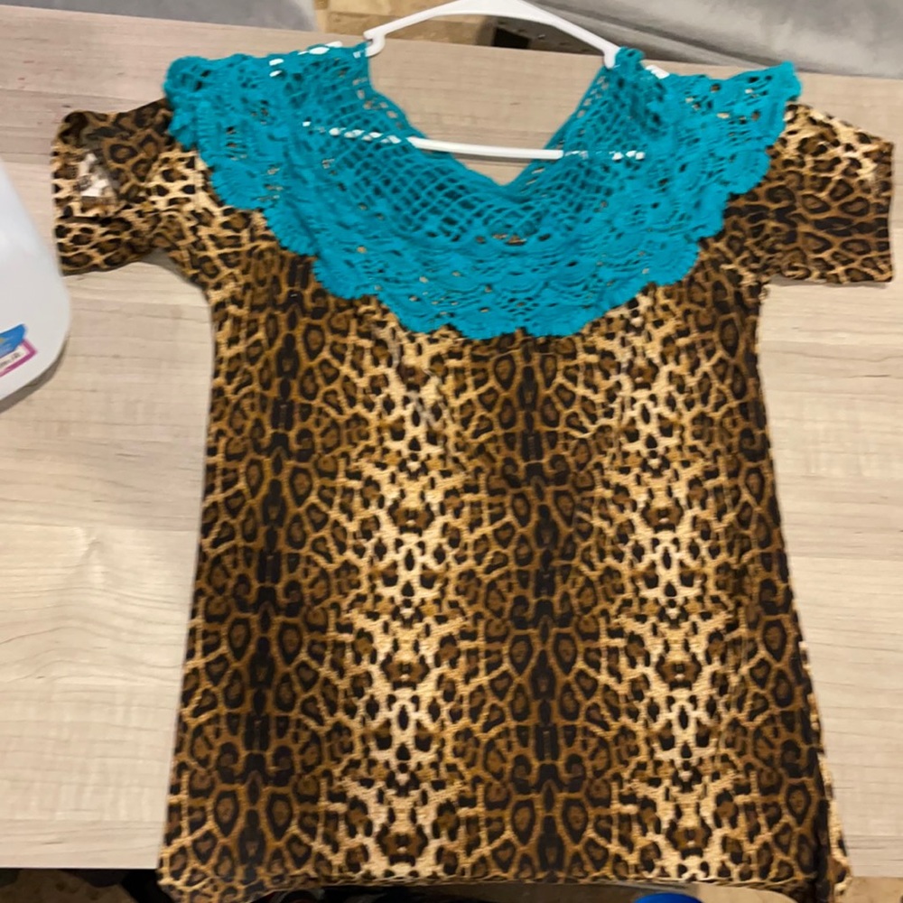Size medium crazy train cheetah top